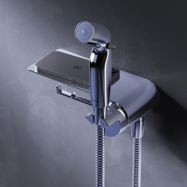 Гигиенический набор AM.PM Func со смесителем для душа с полкой, хром (F0H8F900) Гигиенический набор AM.PM Func со смесителем для душа с полкой, хром (F0H8F900)