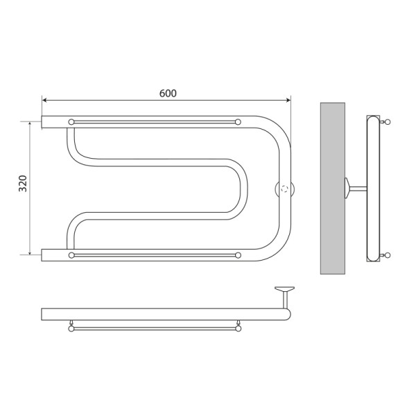 Полотенцесушитель водяной Melodia Foxtrot 32х60х1" (MTRFT3260) Полотенцесушитель водяной Melodia Foxtrot 32х60х1" (MTRFT3260)