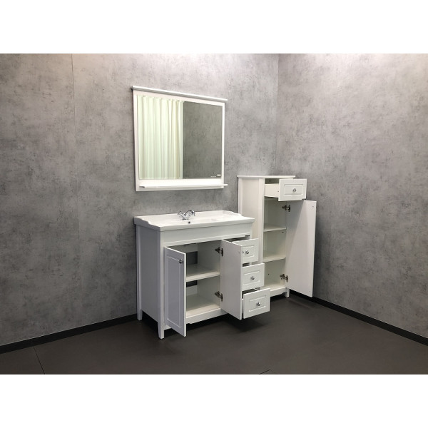 Зеркало Comforty Тбилиси 900x117x928 белый глянцевый (00003132632)