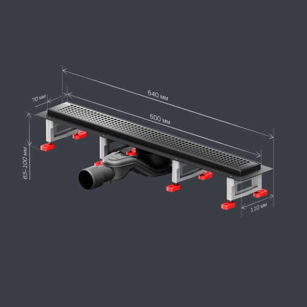 Душевой лоток AM.PM MasterFlow линейный универс затвор Cut Gradient 60 см черн мат (W01SC-P11-060-01BM)