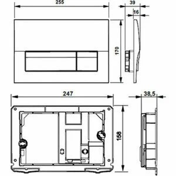 Клавиша смывная Roca Active В01 хром глянец (ПЭК) (8901170B1)