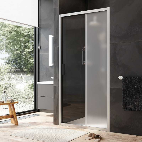 Дверь душевая AM.PM Gem 100x195 стекло прозрачное, матовое, профиль хром матовый (W90G-100-1-195MM) Дверь душевая AM.PM Gem 100x195 стекло прозрачное, матовое, профиль хром матовый (W90G-100-1-195MM)