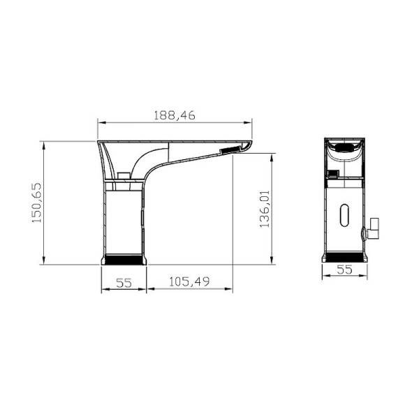 Смеситель для раковины BelBagno Kraft (KRAFT-ELV-CRM)