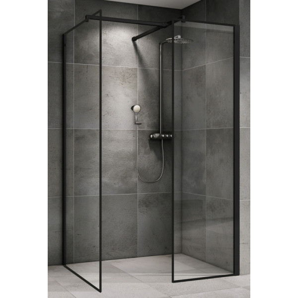 Душевой уголок Abber Immer Offen 90x90x200 стекло прозрачное, профиль черный (AG67129B) Душевой уголок Abber Immer Offen 90x90x200 стекло прозрачное, профиль черный (AG67129B)
