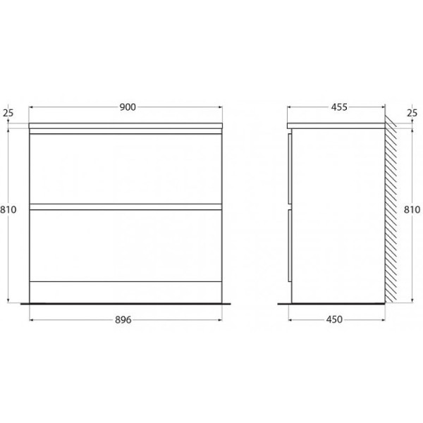 Тумба напольная BelBagno Albano 90 Rovere Rustico (ALBANO-900-2C-PIA-RR)