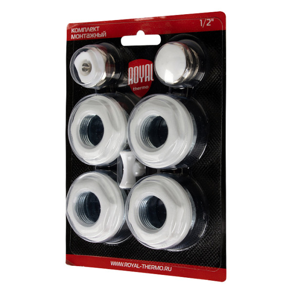 Комплект универсальный для монтажа радиатора Royal Thermo 1/2'' (белый) (RT1/2W)