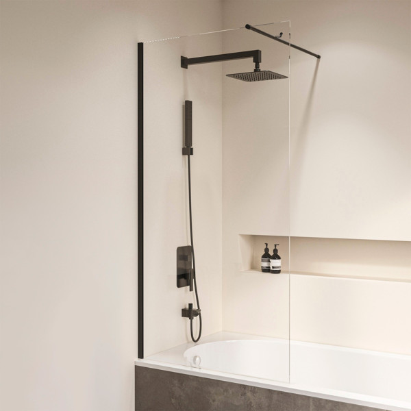 Душевые шторки для ванн RGW Screens 80x149 стекло прозрачное, профиль черный (35110508-14)