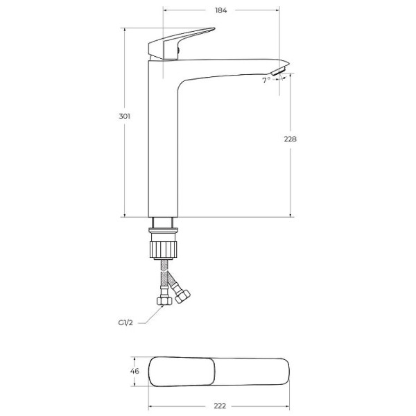 Смеситель для накладной раковины BelBagno (Due-LMC-CRM-W0)