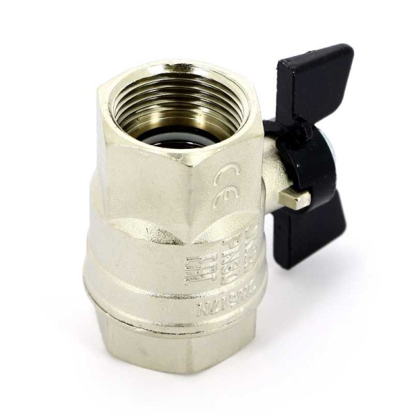 Кран Bugatti 1" ВВ шаровый New Jersey 912 (черная бабочка) (09120006)