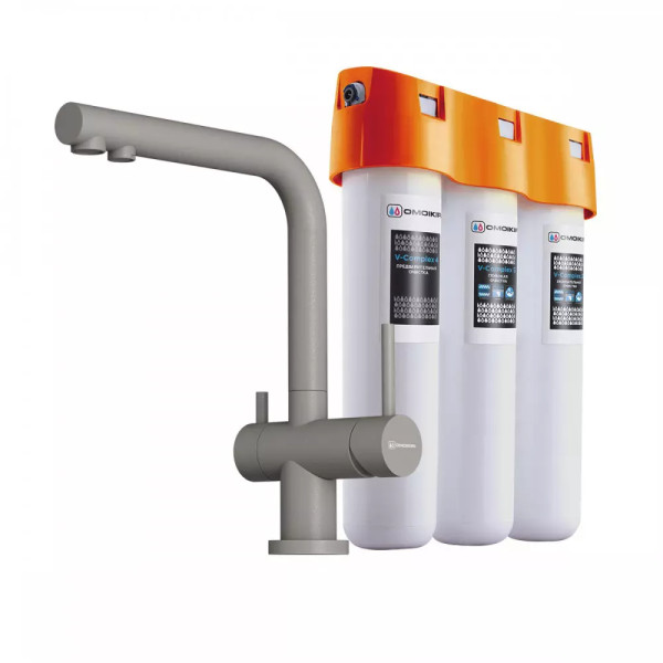 Комплект Omoikiri Nagano-GR-P с фильтром Pure drop Lite leningrad grey (4219.8028P)