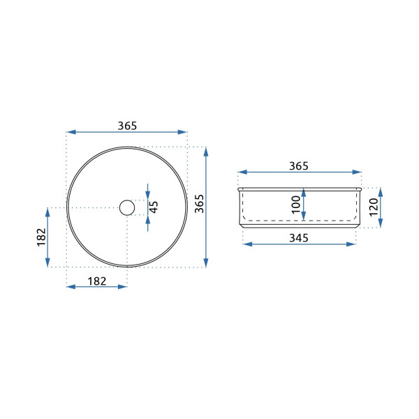 Раковина накладная Rea Charlotte 36,5x36,5 белый (REA-U6960)
