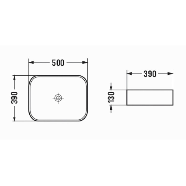 Раковина накладная Azario 50x39x13 белая (AZ-7819 SP)