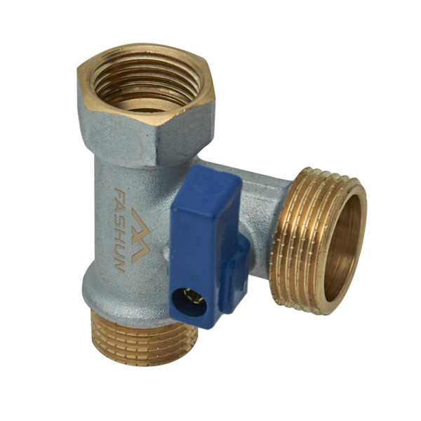 Кран шаровый Fashun трёхпроход. для подключ. гидротехнич. бытовых приборов в т.ч. стир. машин (A232)