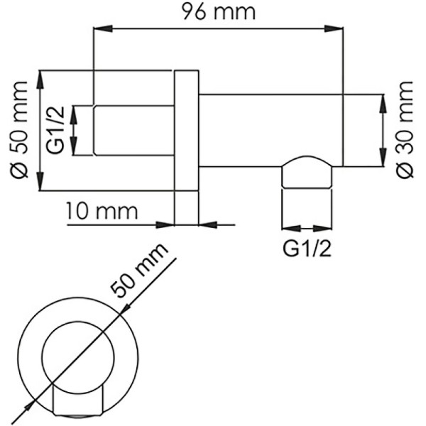 Подключение для шланга WasserKRAFT черный (A082)