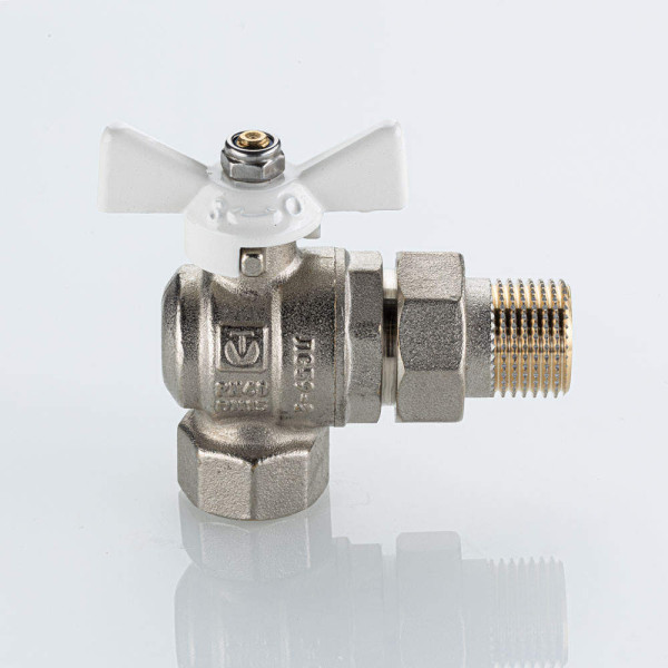 Кран угловой 1/2" шаровый со сгоном Valtec Base-ГОСТ (белая бабочка) VT.228S.NW.04 Кран угловой 1/2" шаровый со сгоном Valtec Base-ГОСТ (белая бабочка) VT.228S.NW.04