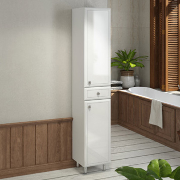 Пенал подвесной Comforty Севилья 350x1900x320 слоновая кость глянцевый (00-00001638)