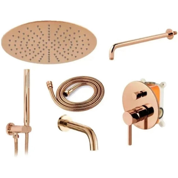 Душевая система для ванны с верхним душем Rea Lungo + Box Rose Gold (REA-P6610)