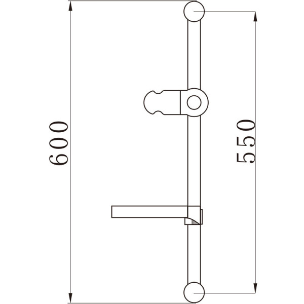 Душевая стойка Melodia d25, L=600, нерж., ABS, хром (MKP20149P)