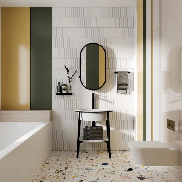 Раковина с консолью Аbber Bequem 50x50x83 белая матовая (AC2131MW)