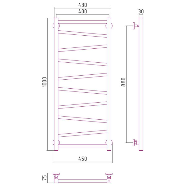 Полотенцесушитель водяной Сунержа Сирокко 1000х400 хром (00-0253-1040) Полотенцесушитель водяной Сунержа Сирокко 1000х400 хром (00-0253-1040)
