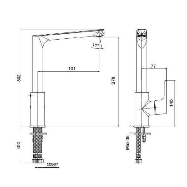 Смеситель для кухни E.C.A. Luna золотой (102818043EX)