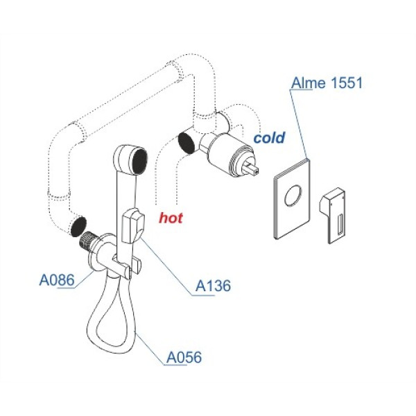 Смеситель с гигиеническим душем WasserKRAFT Alme Хром (A15156) Смеситель с гигиеническим душем WasserKRAFT Alme Хром (A15156)