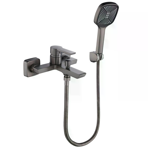 Смеситель для раковины Rea Argus с душевым комплектом оружейная сталь (REA-B8747)