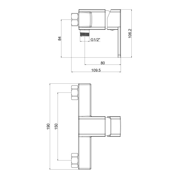 Смеситель для ванны и душа Voda Iceberg хром (IC80)