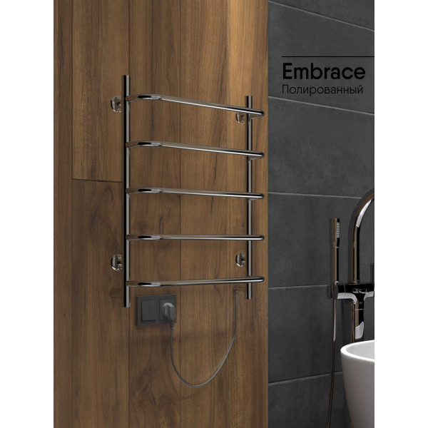 Полотенцесушитель электрический INDIGO Embrace 425*600 серебристый (LCEE60-40R) Полотенцесушитель электрический INDIGO Embrace 425*600 серебристый (LCEE60-40R)