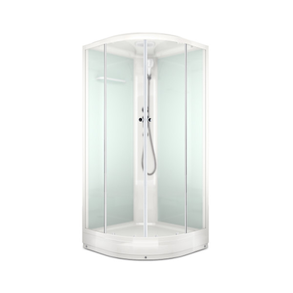 Кабина душевая Melodia Classica 90х90 низкий поддон, стекло матовое, профиль белый (MB01028)