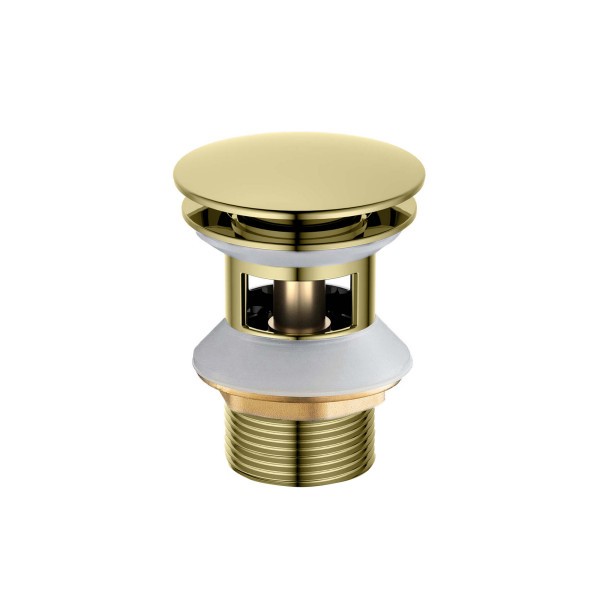 Донный клапан Aquatek Push-open с переливом, крышка круглая, полированное золото (AQ6002PG) Донный клапан Aquatek Push-open с переливом, крышка круглая, полированное золото (AQ6002PG)