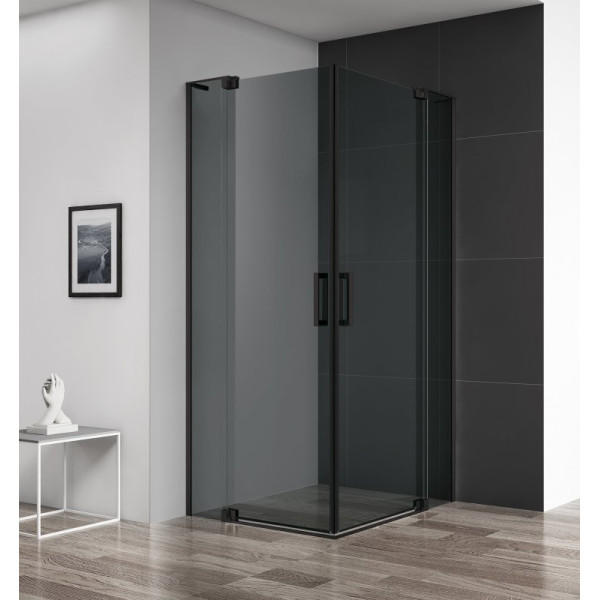 Душевой уголок Cezares Slider 70x90x195 стекло тонированное (графит), профиль черный (SLIDER-AH-2-70/80-90/100-GRIGIO-NERO) Душевой уголок Cezares Slider 70x90x195 стекло тонированное (графит), профиль черный (SLIDER-AH-2-70/80-90/100-GRIGIO-NERO)