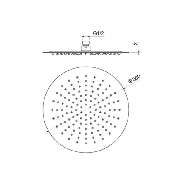 Верхний душ Aquatek 300*2 мм хром (AQ2075CR)