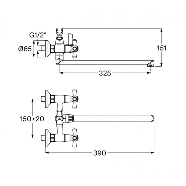 Смеситель для ванны и душа Santek Рокс хром с душевым гарнитуром (WH5A12014C001) Смеситель для ванны и душа Santek Рокс хром с душевым гарнитуром (WH5A12014C001)