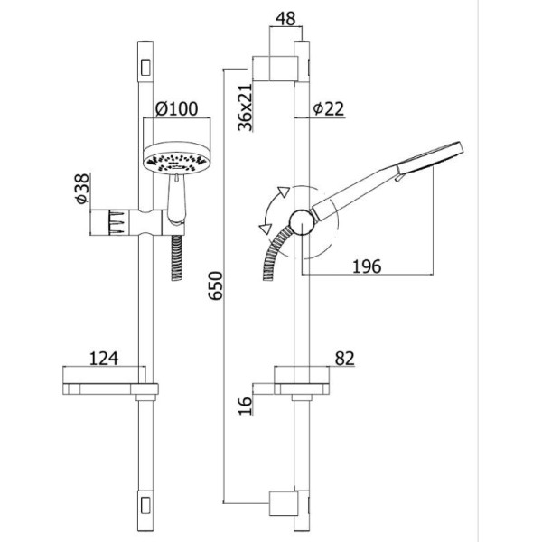 Душевой гарнитур Paffoni Luna хром (ZSAL206CR)