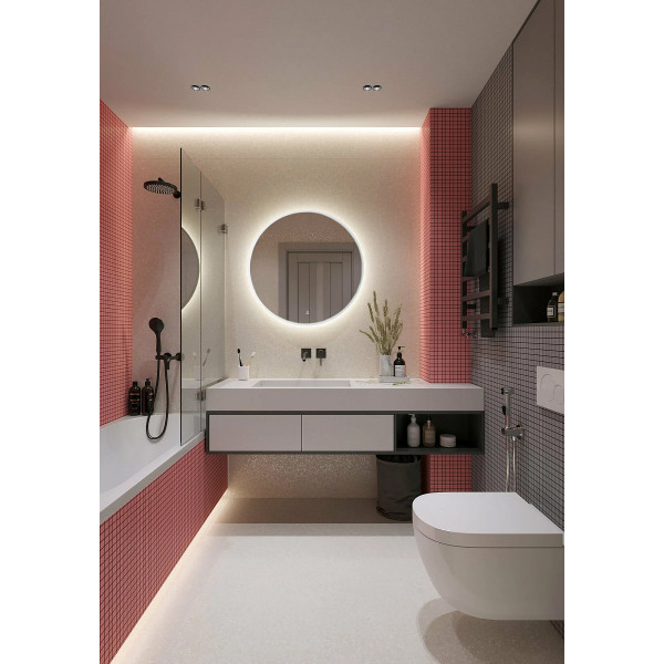 Зеркало Azario D 900 круглое, с подсветкой, сенсорный выключатель с функцией диммера (AZ-Z-006CS)