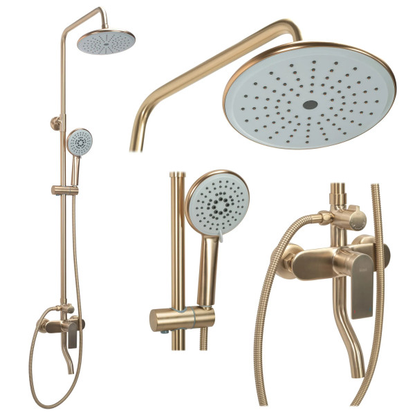 Душевая система с изливом Rea Verso Gold mat (REA-P9146)