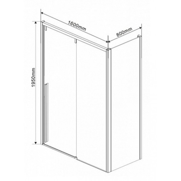 Душевой уголок Vincea Lugano VSR-1L-1 1600х800х1950 стекло прозрачное, профиль хром (VSR-1L8016CL-1)