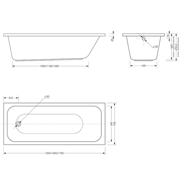 Ванна акриловая Melodia Blues Black 170х70 (MBHR01217070bk) Ванна акриловая Melodia Blues Black 170х70 (MBHR01217070bk)