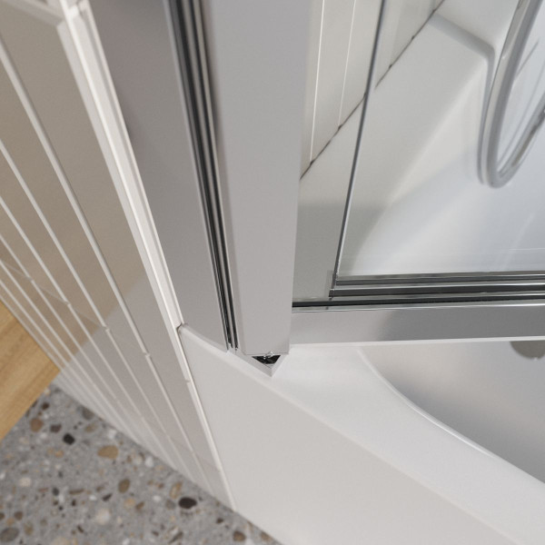 Душевая шторка для ванны BelBagno Luce 80x1450 стекло прозрачное, профиль хром (LUCE-VF-11-80/145-C-Cr)