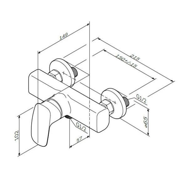 Смеситель для душа AM.PM Spirit V2.1 хром (F71A20000) Смеситель для душа AM.PM Spirit V2.1 хром (F71A20000)