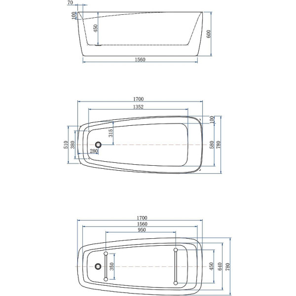 Ванна акриловая Aquanet Family Trend 170х78 белый/черный матовый Black matte слив-перелив (292984) Ванна акриловая Aquanet Family Trend 170х78 белый/черный матовый Black matte слив-перелив (292984)