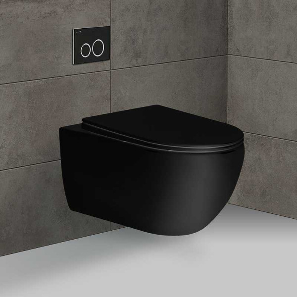 Унитаз подвесной Vincea Evo с сиденьем микролифт (VT1-34MB) Унитаз подвесной Vincea Evo с сиденьем микролифт (VT1-34MB)