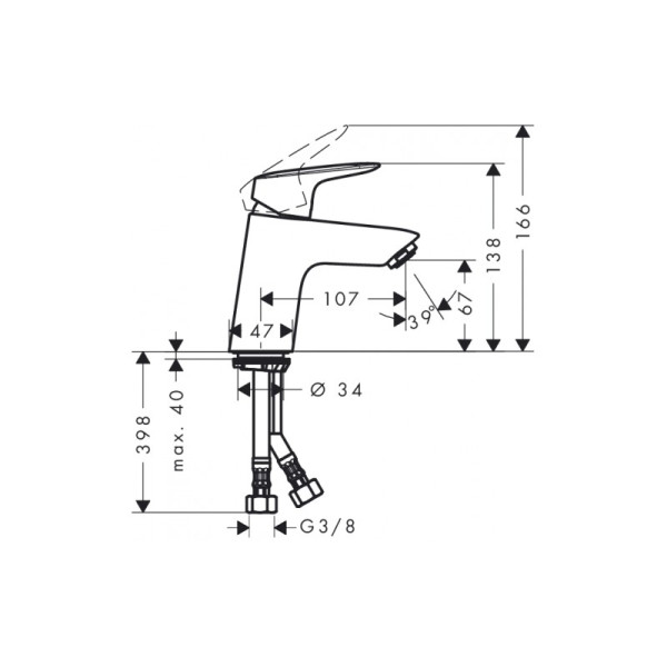 Смеситель для раковины Hansgrohe Logis (71070000)