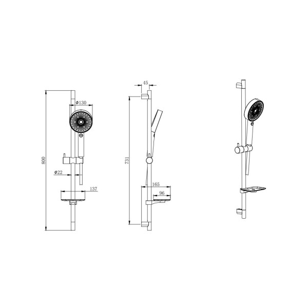 Душевой гарнитур Aquatek Вега оружейная сталь (AQ2031BGM)