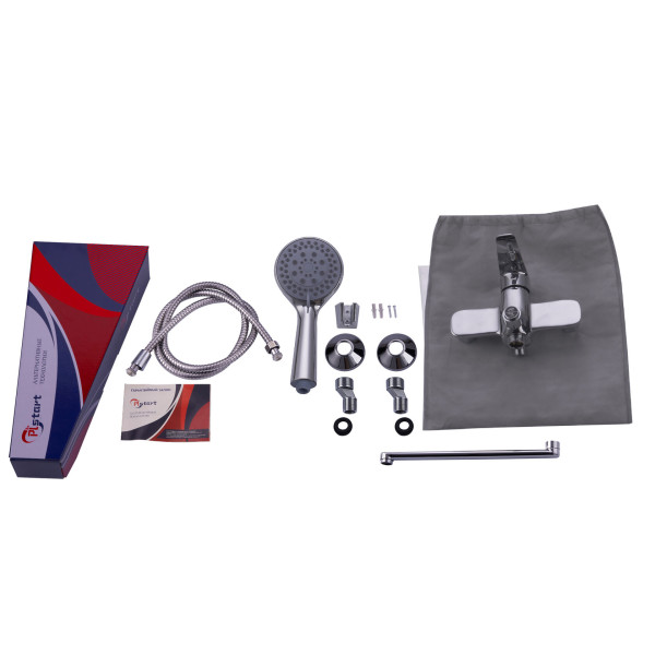 Смеситель для ванны и душа Plstart с душевым комплектом хром (PD22023)