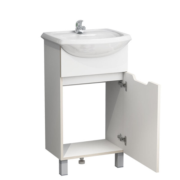 Тумба напольная Melodia Гамма 45 (Уют 45) ЛДСП белая (в разборе) (MFR14756WT)