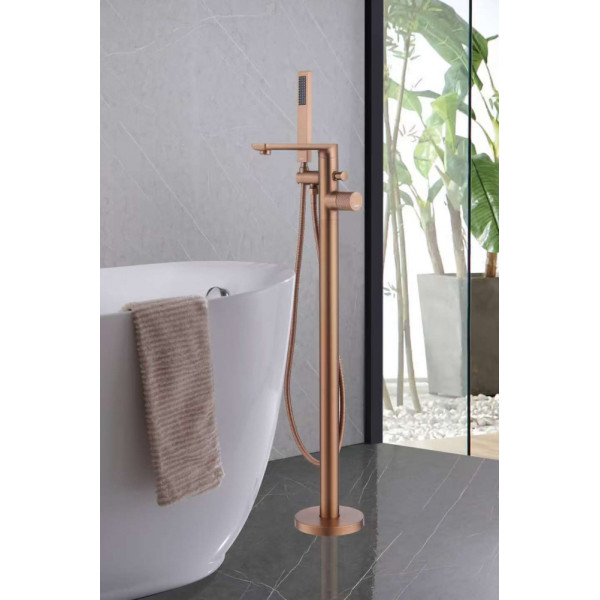 Смеситель напольный Abber Rund розовое золото матовое (AF8715MRG)