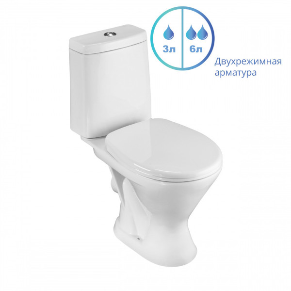 Унитаз-компакт Santeri Грация 358x63,8x775 с сиденьем полипропилен белый (1.P210.3.S00.00B.F)