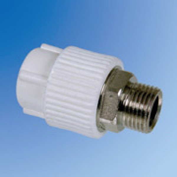 Переход PP-R 25*1/2"Н "Pilsa" (белый, латунь) (80435) Переход PP-R 25*1/2"Н "Pilsa" (белый, латунь) (80435)